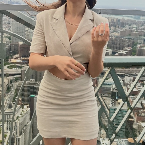 Bershka blazer dress, linen, co ord set - Picture 2 of 7